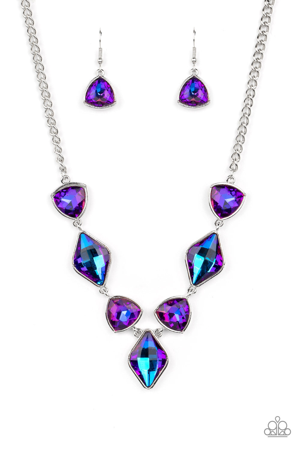Glittering Geometrics - Purple Necklace