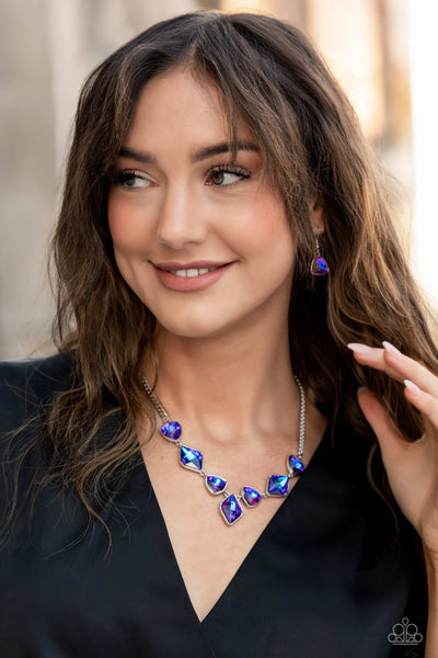 Glittering Geometrics - Purple Necklace