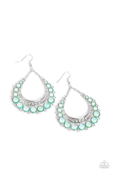 Bubbly Bling - Green Earrings