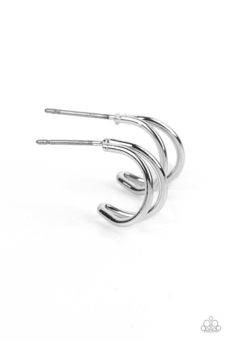 Charming Crescents - Silver Mini Hoop Earrings