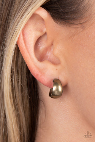 Burnished Beauty - Brass Mini Hoop Earrings