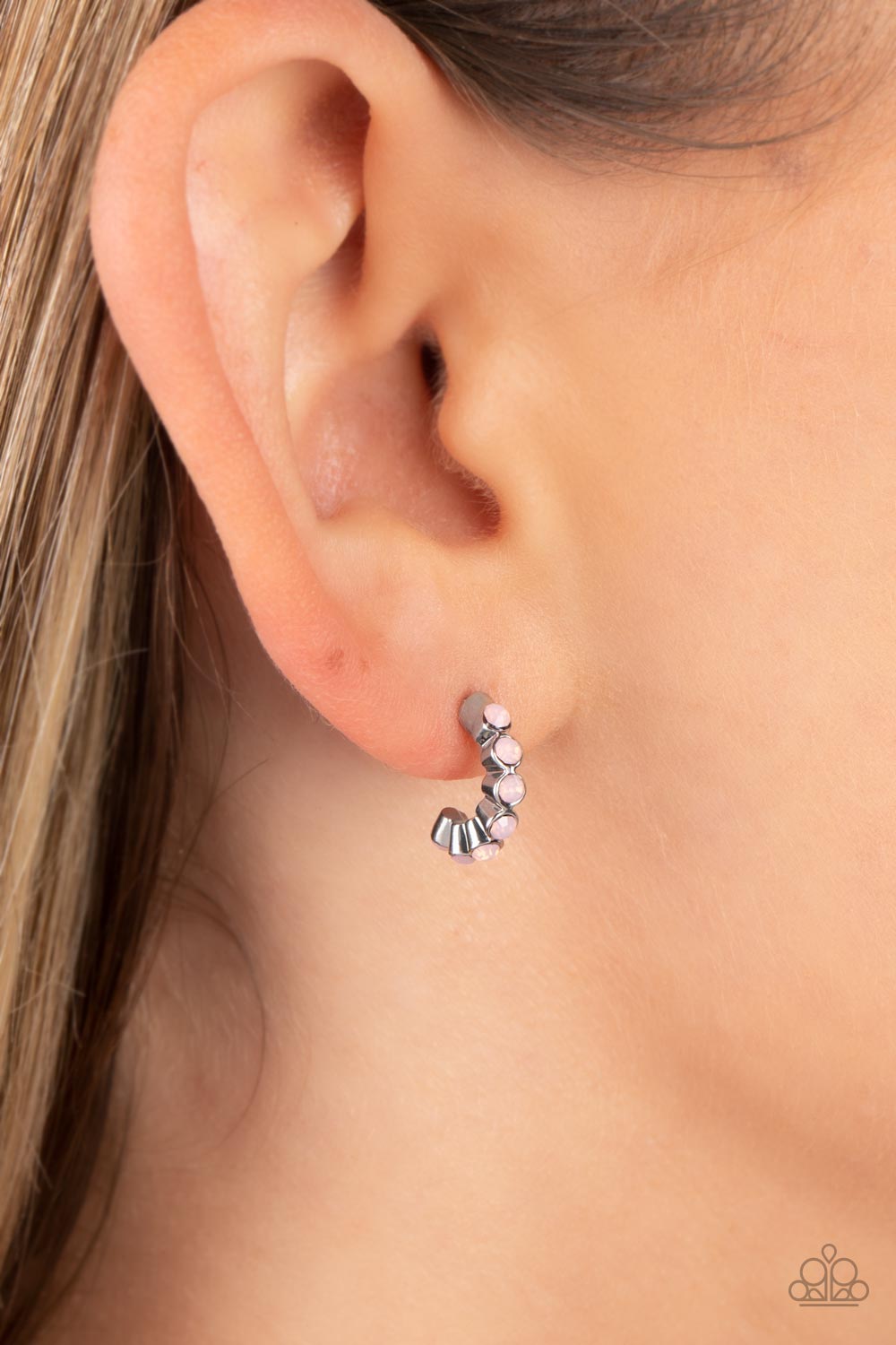 Carefree Couture - Pink Mini Hoop Earrings