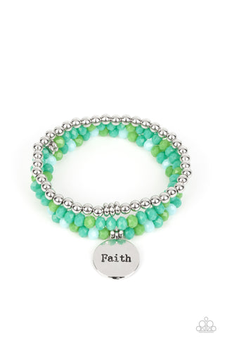 Fashionable Faith - Green Bracelet