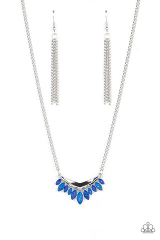 Flash of Fringe - Blue Necklace