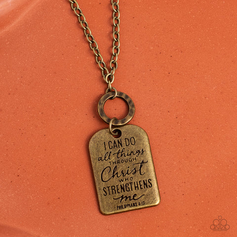 Persevering Philippians - Brass Necklace