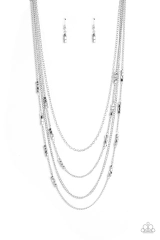 Metallic Monarch - Silver Necklace