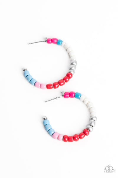 Multicolored Mambo - Pink Multi Hoop Earriings