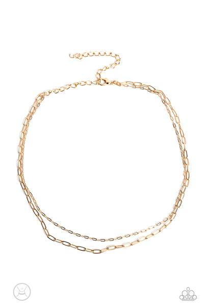 Polished Paperclips - Gold Choker Necklace