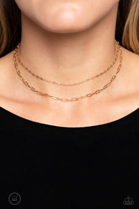 Polished Paperclips - Gold Choker Necklace
