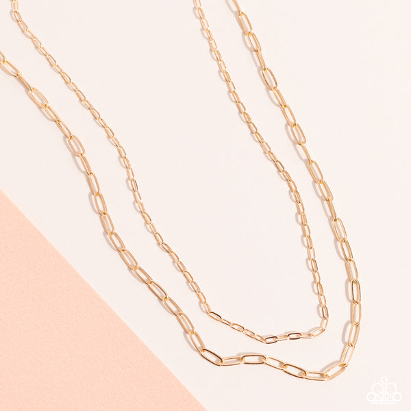 Polished Paperclips - Gold Choker Necklace