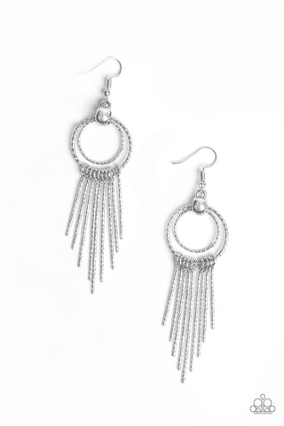 Eye-Catching Edge - Silver Earring