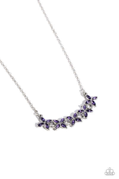 Floral Fanfare - Purple Necklace