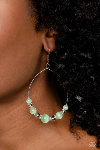 Cat's Eye Charisma - Green Earrings