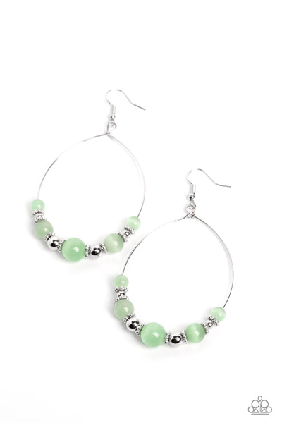 Cat's Eye Charisma - Green Earrings