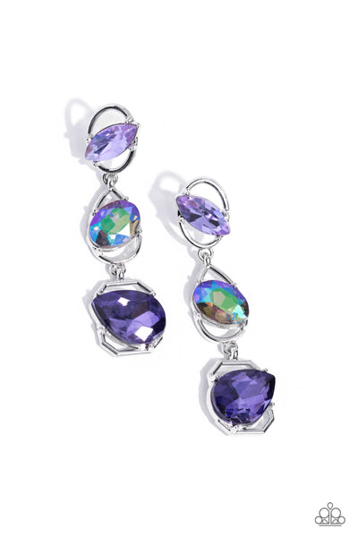 Dimensional Dance - Purple Earrings