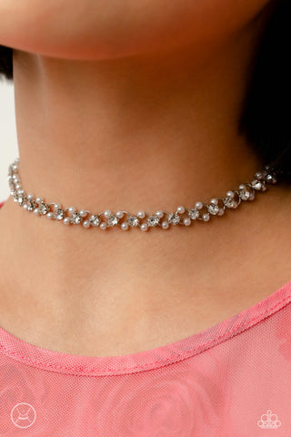 Classy Couture - White Choker Necklace