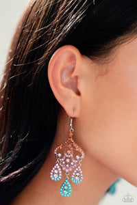 Chandelier Command - Multi Earrings (Orange-Pink-Blue)