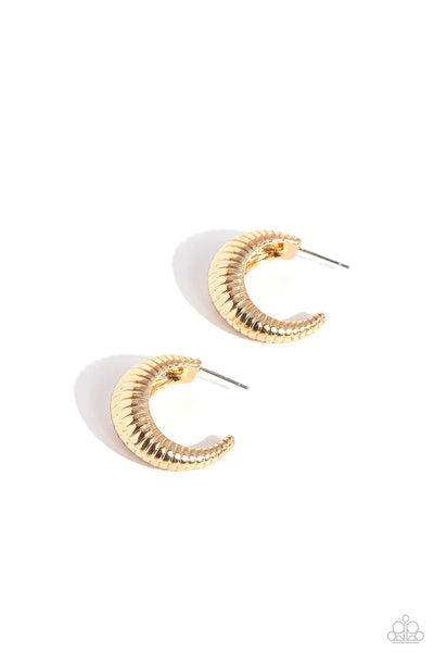 Textured Tenure - Gold Earrings