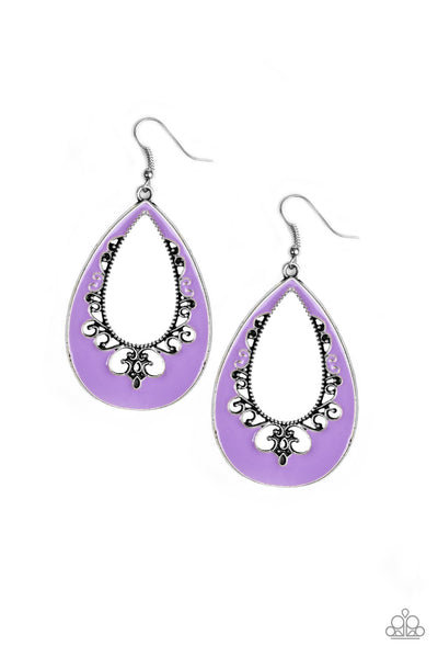 Compliments To The CHIC - Purple Earrings