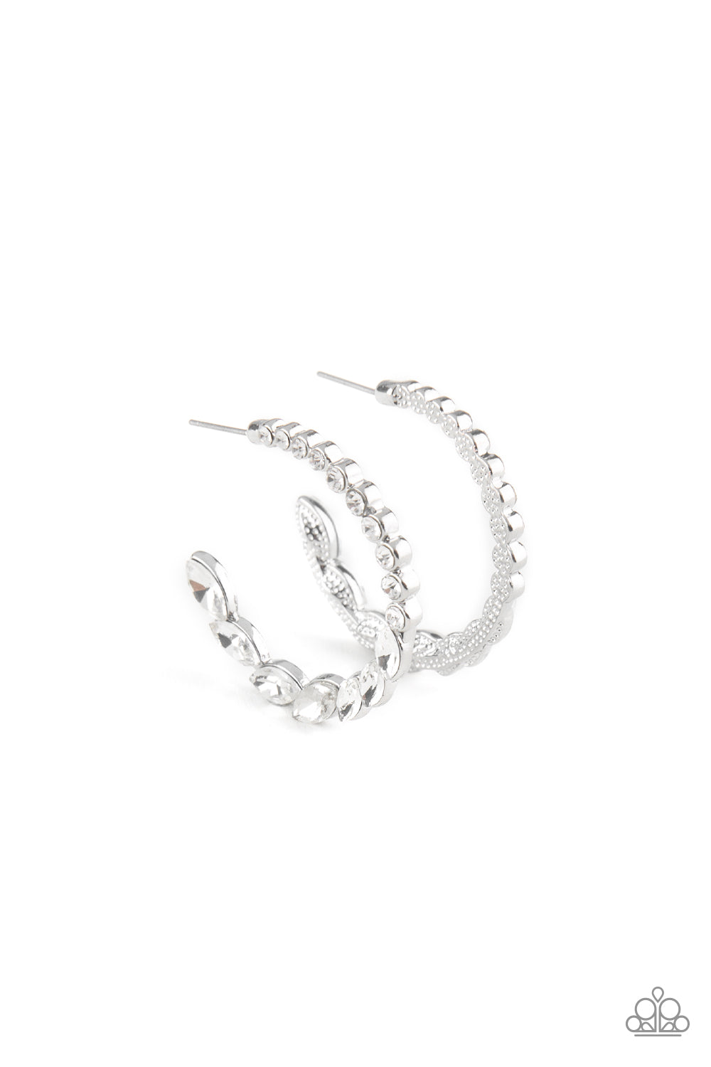 Prime Time Princess - White Hoop Earring