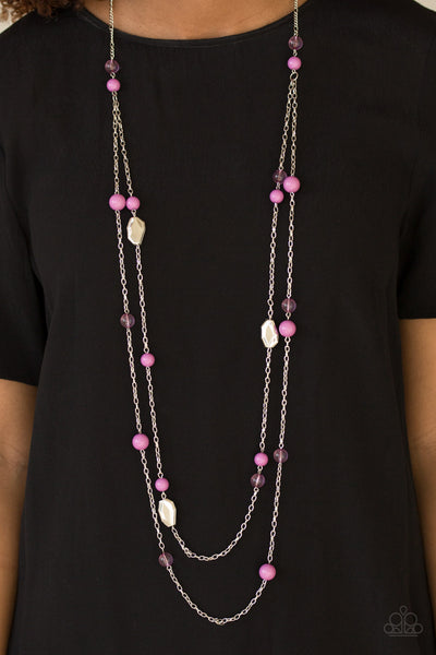 Hitting A GLOW Point - Purple Necklace