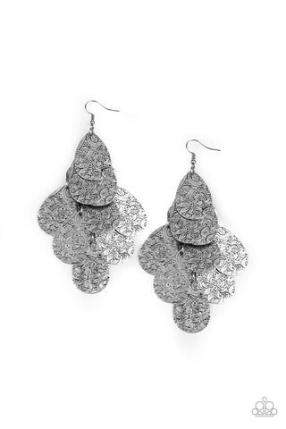 Hibiscus Harmony - Silver Earrings