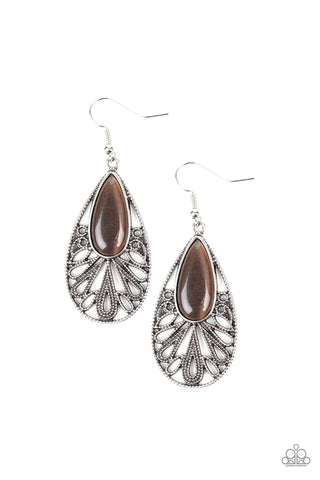 Glowing Tranquility - Brown Earrings